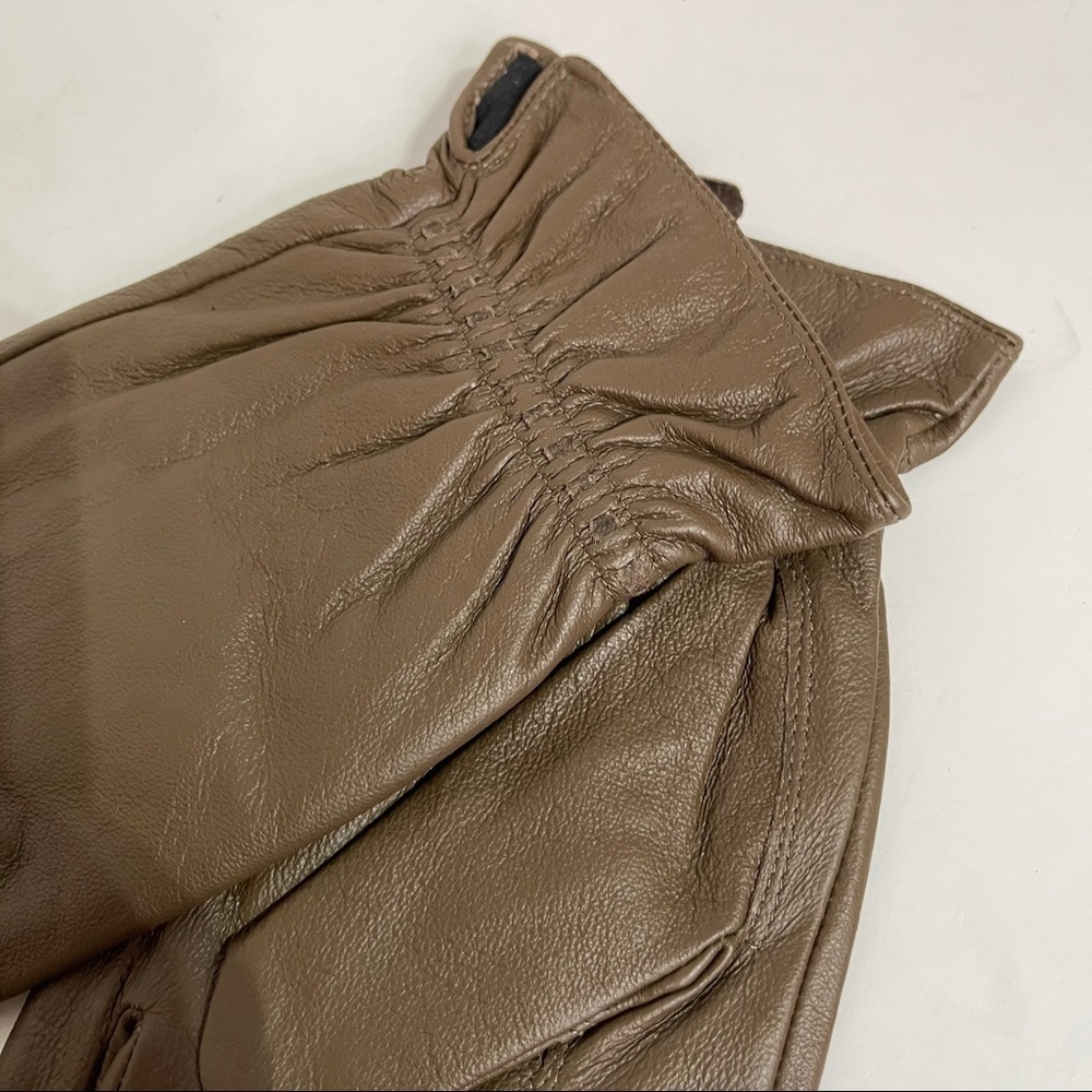 Leather Beige Gloves Sz 0. - Picture 3 of 8